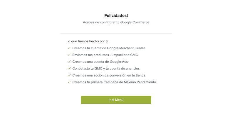 congragulations screen