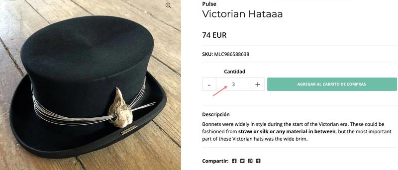condiciones de compra sombrero